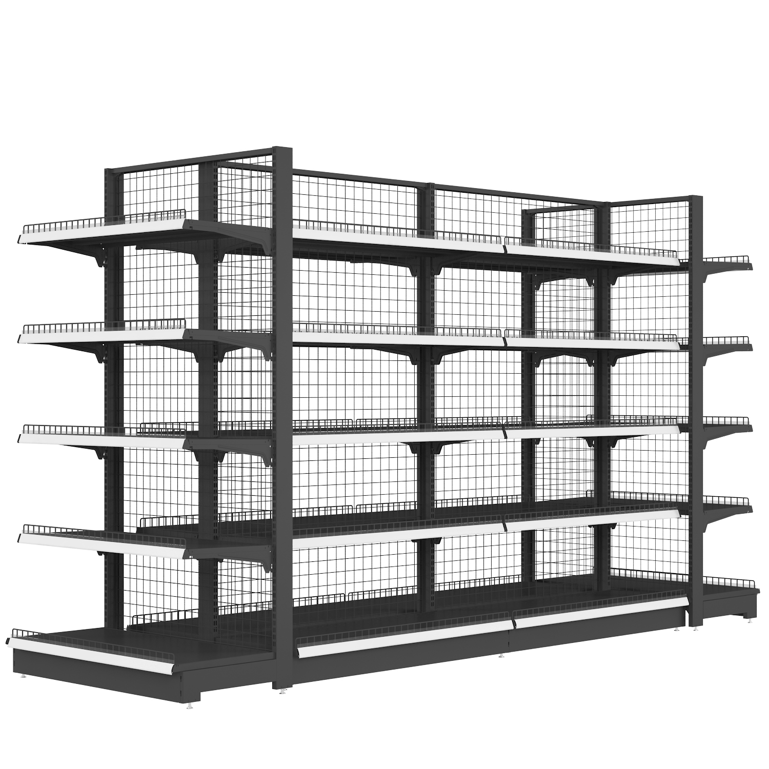 Middle Duty Shelves Back Net Gondola Metal Rack Hot Sale Supermarket Convenience Store Shelves