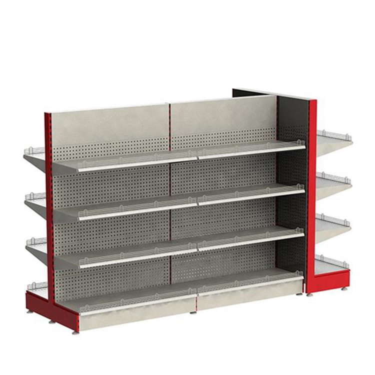 OEM Double-Sided Metal Gondola Shelving for Convenience Store &amp; Supermarket Economical Display Shelf With Competitive Price