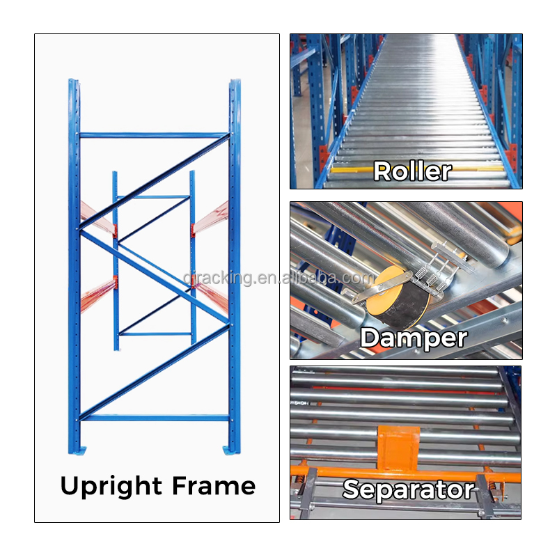 DJ Gravity Roller Rack Warehouse Storage Wheel Shelf Carton Flow Racking System Line Flow Rack With Efficient Gravity Technology