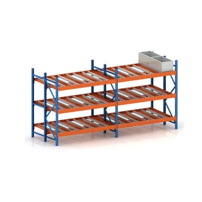 Hangzhou E-commerce Warehouse Steel Automated Retrieval Flowing Type Rolling Rack First-In-First-Out Sliding Type Storage Rack