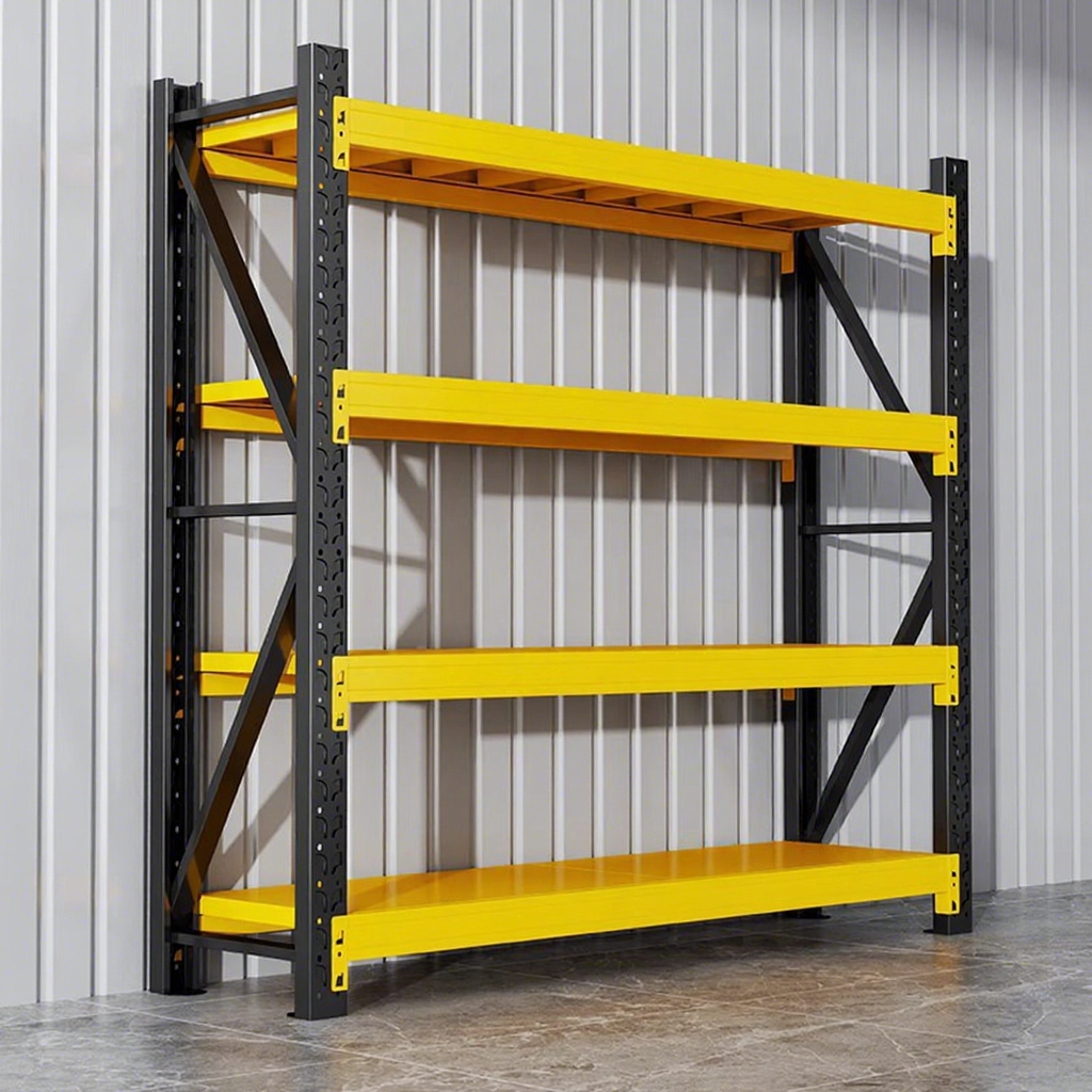 Boltless Adjustable Heavy Duty Load-Bearing 500kg/Layer Iron 4-Layer Industrial Storage Shelf Racking System