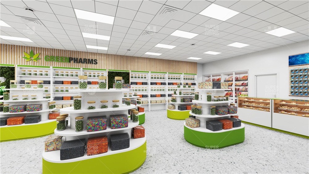 Custom Wellness Retail Store Interior Design Premium Whole Shop Display Shelving &amp; Commercial Furniture Fitting Solution