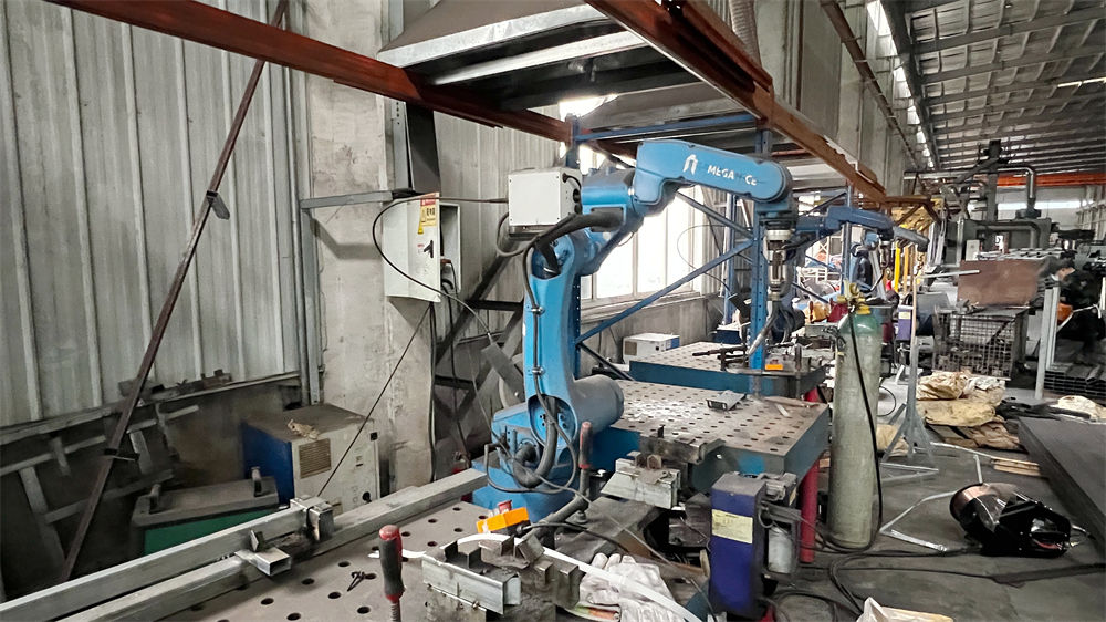 Industrial robot welding machine for automated rack frame assembly at Ciho Racks