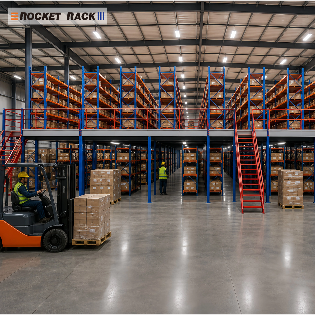 Custom Mezzanine Floor Racking for Industrial Storage Multi Tier Steel Platform with Metal Layer
