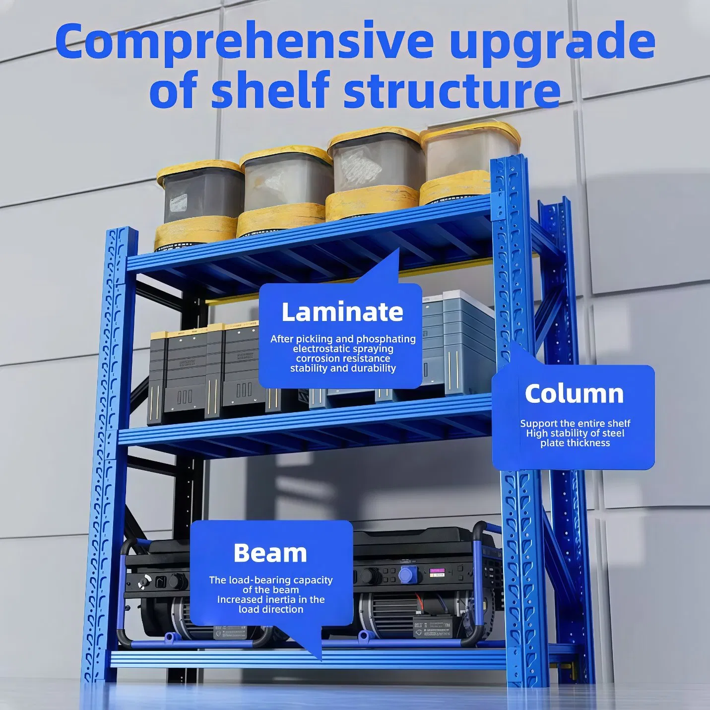 Steel Storage Racks Longspan Shelving for Garage and Warehouse Corrosion Protection Metal Shelving Heavy Duty Shelf