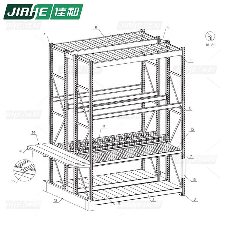Hypermarket Integrated Metal Shelf Storage Rack System Integration Racking