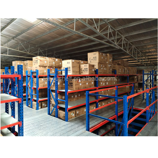 China Factory Steel/wooden Mezzanine Floor Racking Mattresses Storage Multi Level Warehouse Rack