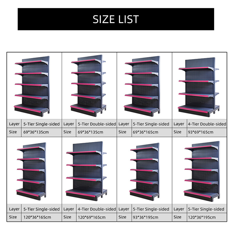 Heavy Duty Double-Sided Cold-rolled Steel Supermarket Gondola Shelving with High Load Capacity Tailored Shelves for Supermarkets