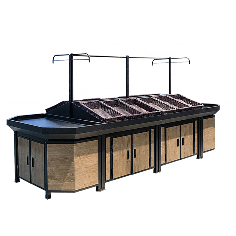 Wholesale Hypermarket/Supermarket/Store Wooden Supermarket Shelves Vegetable and Fruit Cabinet