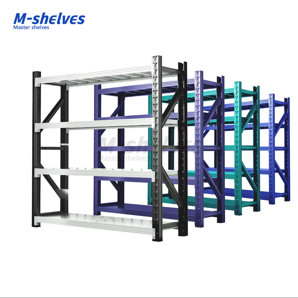 Durable Steel Load-bearing Stackable Multi-Level Racking Shelves Corrosion Protection For Retail Stockroom Inventory Arrangement