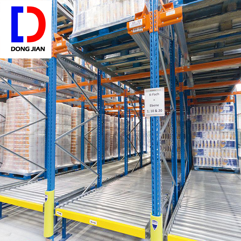 DJ Heavy Duty Gravity Flow Rack With Roller Tracks For Warehouse Storage Gravity Roller Rack