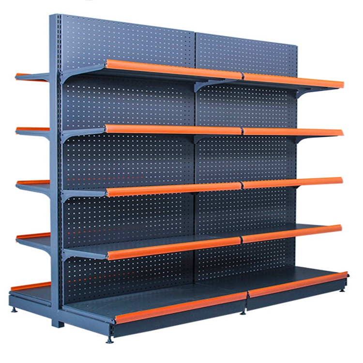 Guichang Estantes Double-Sided Supermarket Display Racks Stands Light Duty Metal Display Gondola for Shopping Mall Regal
