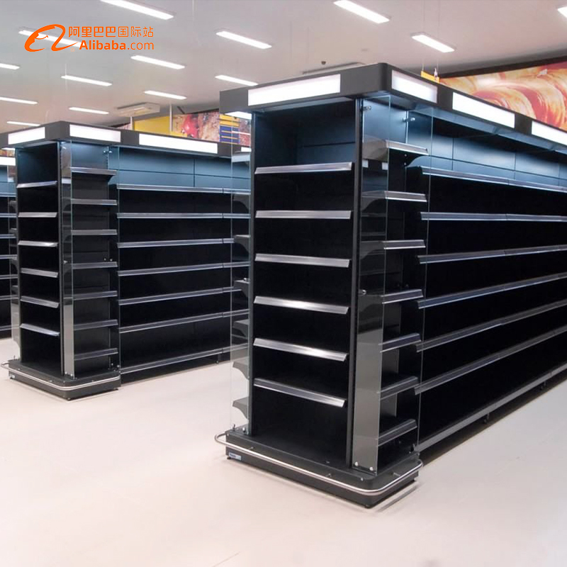 New Design Hypermarket Shelving System with Great Price Perfect Used Double Side Gondola Steel Supermarket Shelves