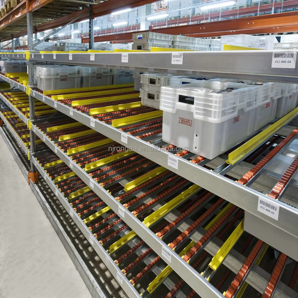 Warehouse Gravity Flow Racks Steel Carton Pallet Flow Racking for Box
