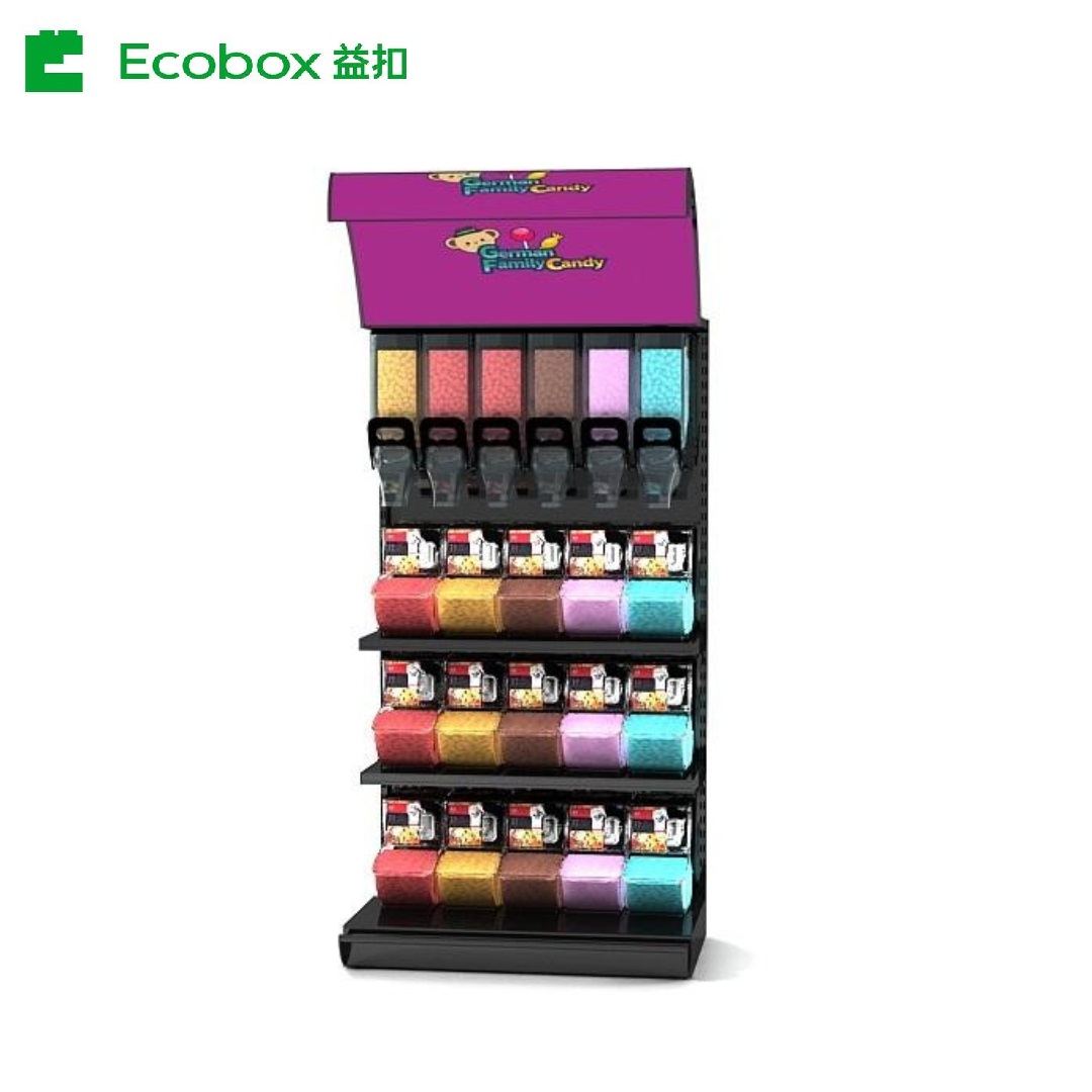 Hypermarket Iron Bulk Station Gondola Metal Shelving Retail Display Storage Rack Supermarket Shelf with Gravity Bins