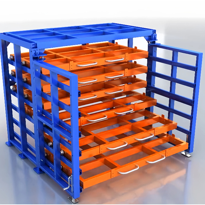Heavy Duty Multi-drawer Shelving-Slide-out Sheet Metal Storage Drawers For Warehouse Racking Systems