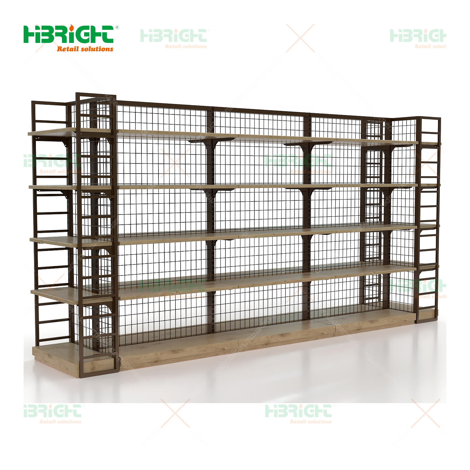 Highbright Customized Metal Combination Heavy Duty Adjustable Economical Display Stand Shelves with Durable Hooks