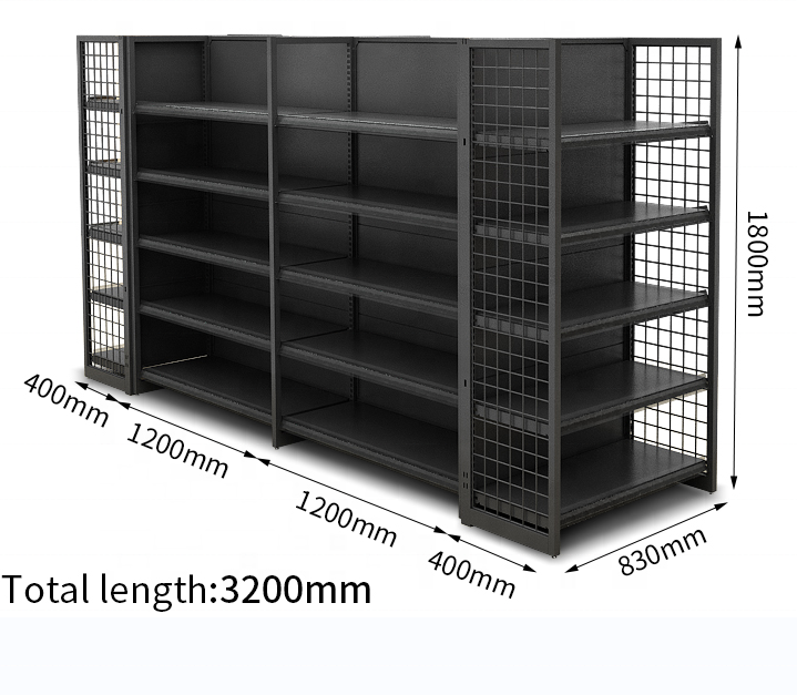 Hot Selling Heavy Duty Cold-rolled Steel Retail Rack Gondola Shelving For Grocery Store