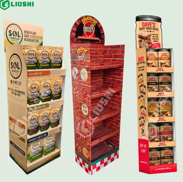 Wholesale Custom Floor Pop Retail Display Stand Cardboard Supermarket Shelf Display Rack in America