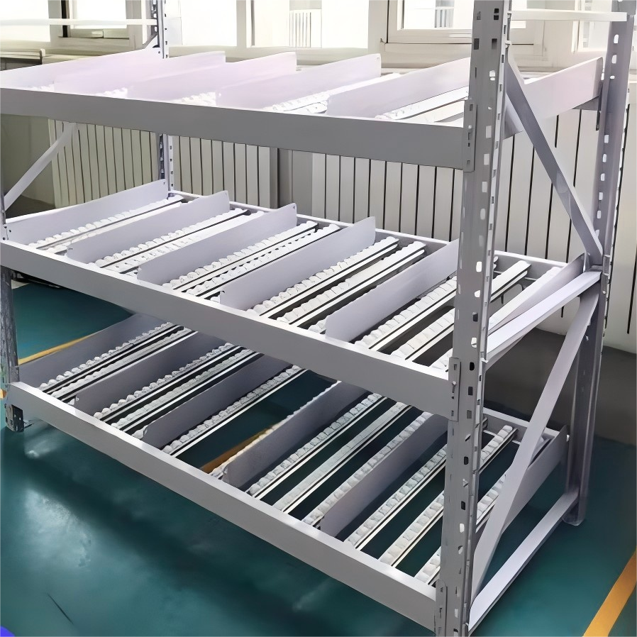 Factory Warehouse Storage 5 Durable Gravity Flow Racking FIFO Adjustable Roller Rack Metallic Shelves Carton Flow Rack System