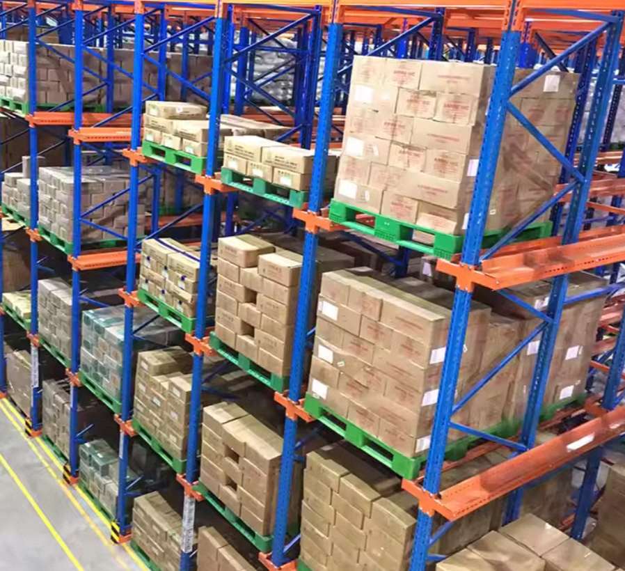Customizable 100% Space Utilization Drive-In Pallet Flow System with 5 Layer Metal Safety Guardrails for Warehouses Laser-Cut