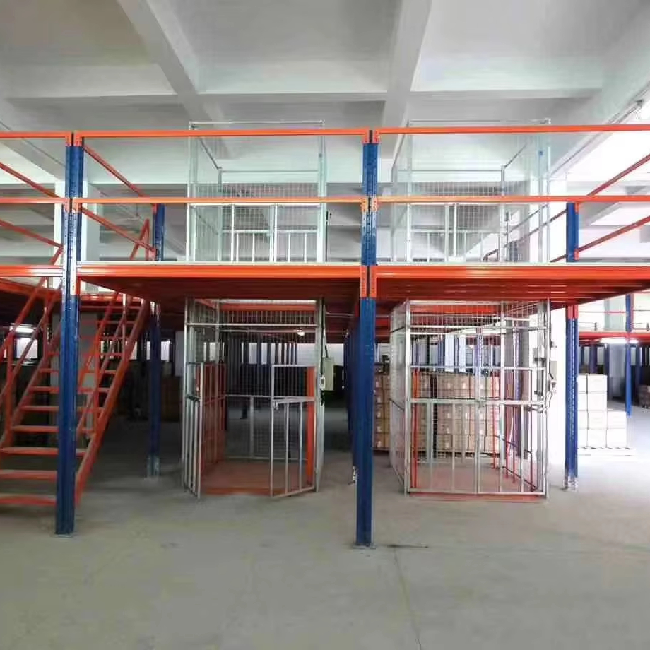 Industrial Multi Tier Mezzanine Floor Rack System Steel Storage Platform with Access Stairs for Warehouse