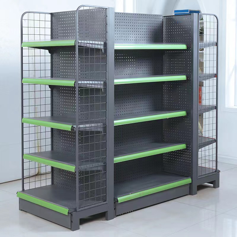 New Design Hypermarket Shelving System with Great Price Perfect Used Double Side Gondola Steel Supermarket Shelves