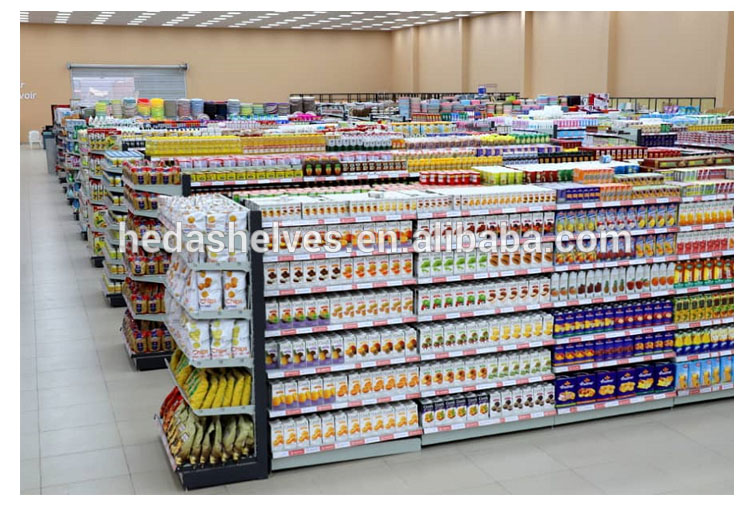 Supermarket Steel Retail Shelving Display Shop Shelves Snacks Grocery Hypermarket Display Convenience Store Multilevel Rack