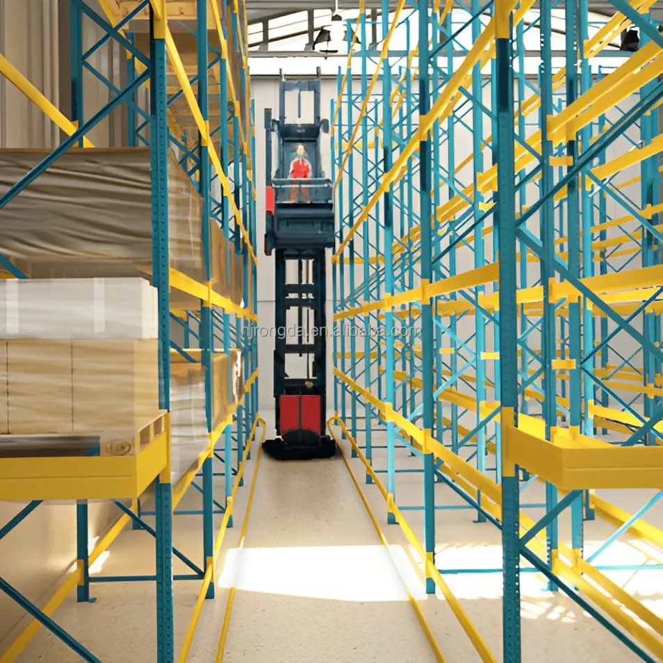 Narrow Aisle Forklift in Action