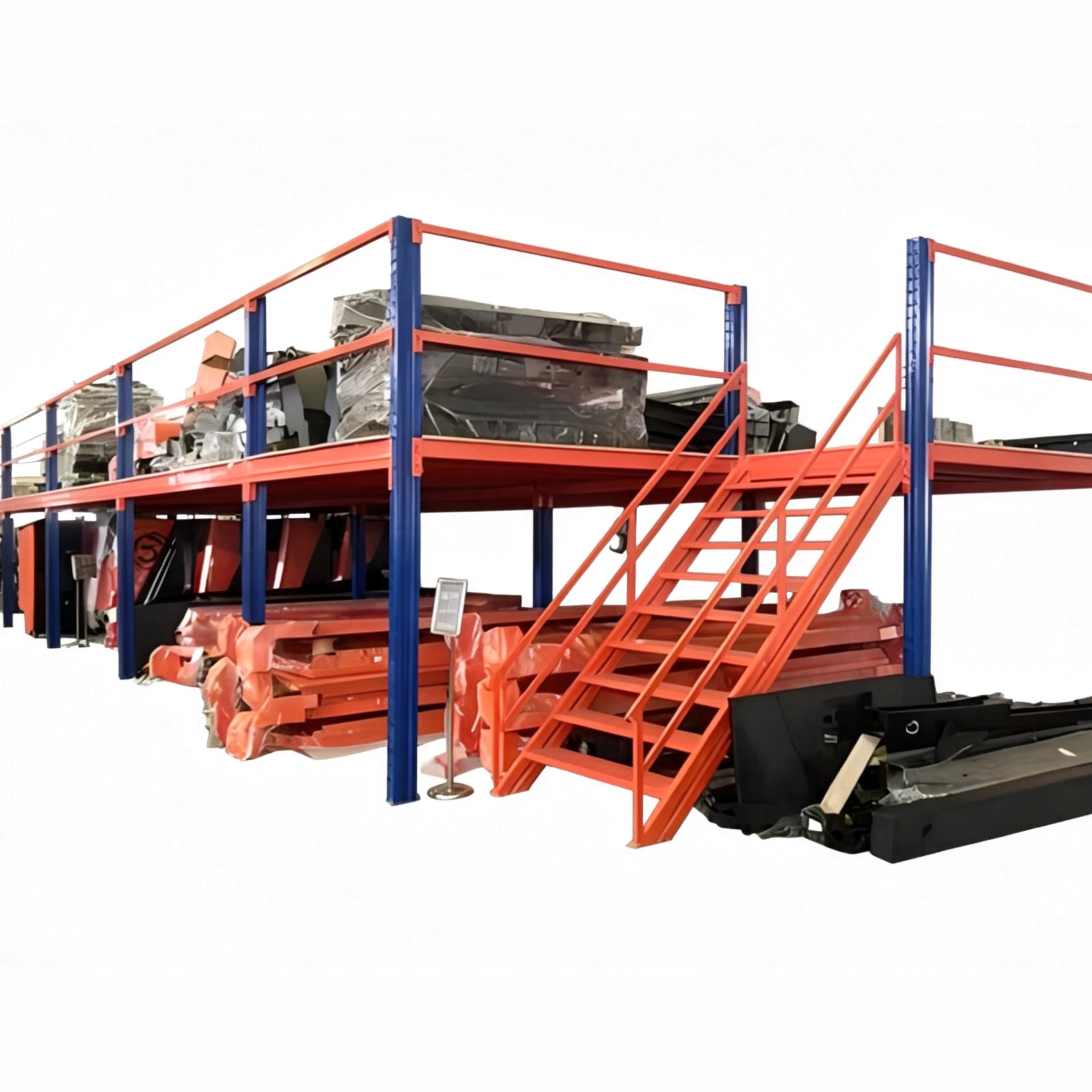 Warehouse Pallet Rack Attic Loft Garret Multi-tier Mezzanine Racking with Staircase