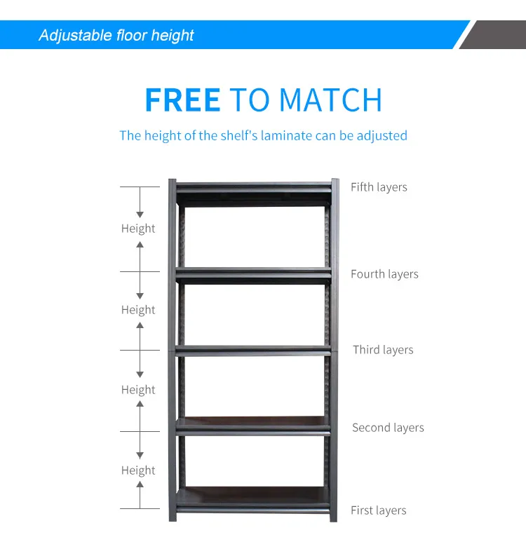 Factory Direct Price Office Slotted Angle Shelving Boltless Rivet Shelf Metal Steel Storage Rack