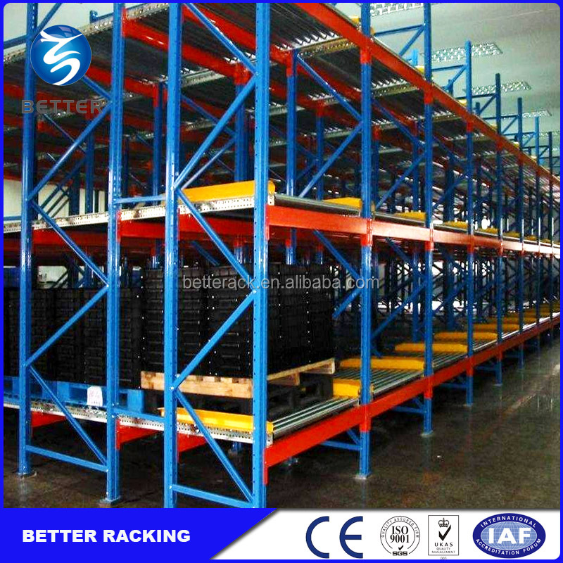 High Quality Warehouse Storage Pallet Flow Rack, Heavy Duty Gravity Flow Rack