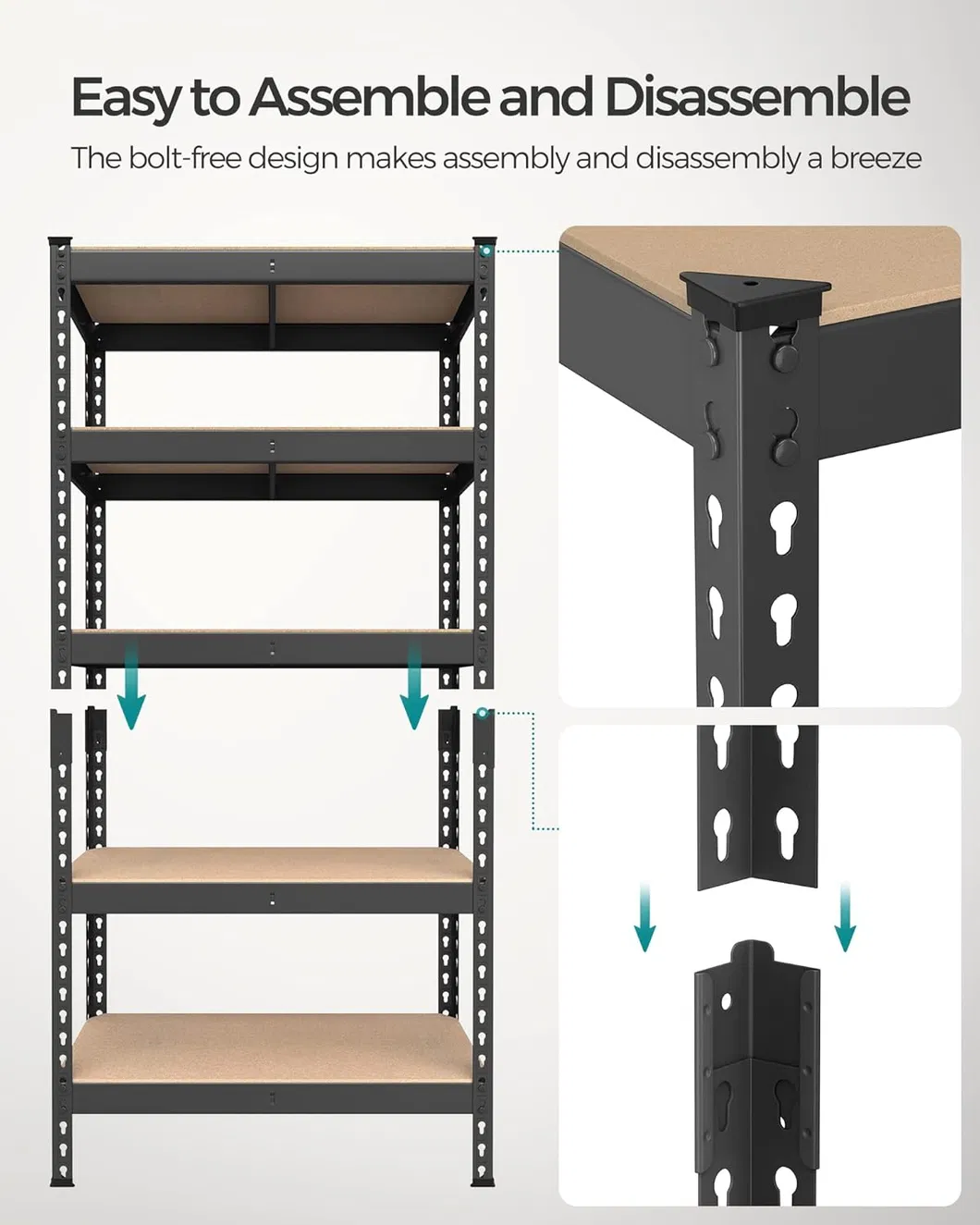 5 Tier Rivet Shelving Unit Details 1