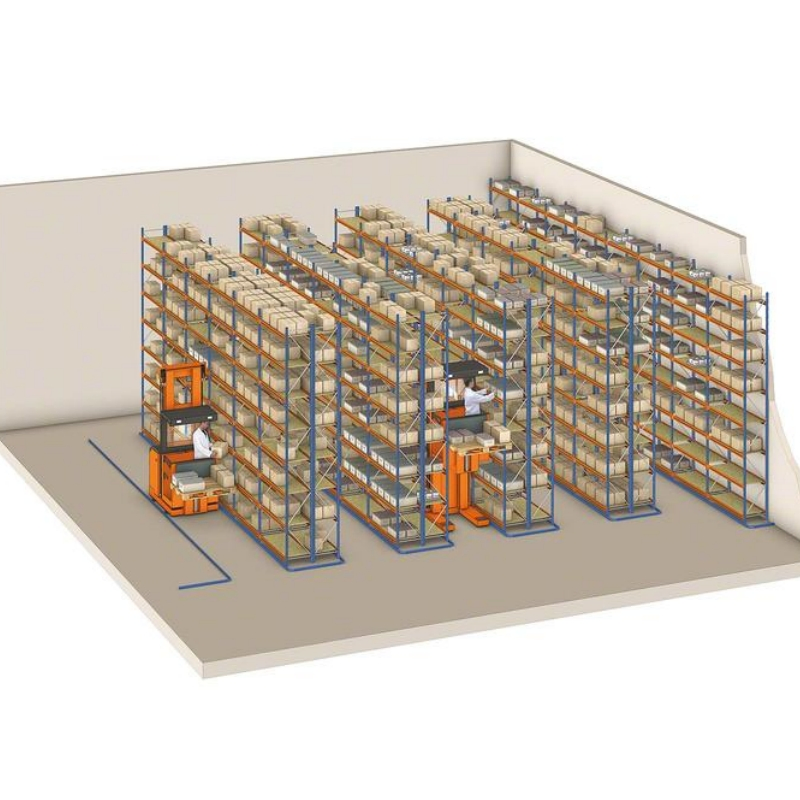 Industrial Very Narrow Aisle (VNA) Shelving Storage Metal Heavy Duty Pallet Rack