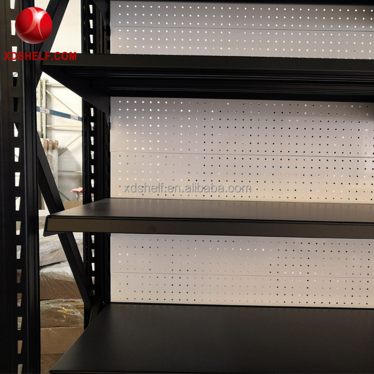 Export Australia Black Color Impressive Outrigger Hypermarket Shelving Unit System Multifunction Storage Rack
