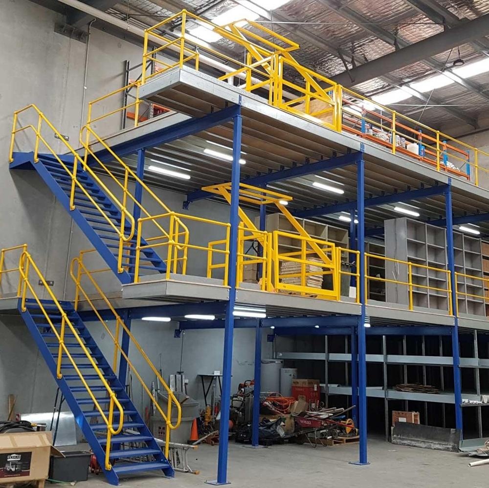 Multi-level mezzanine rack system
