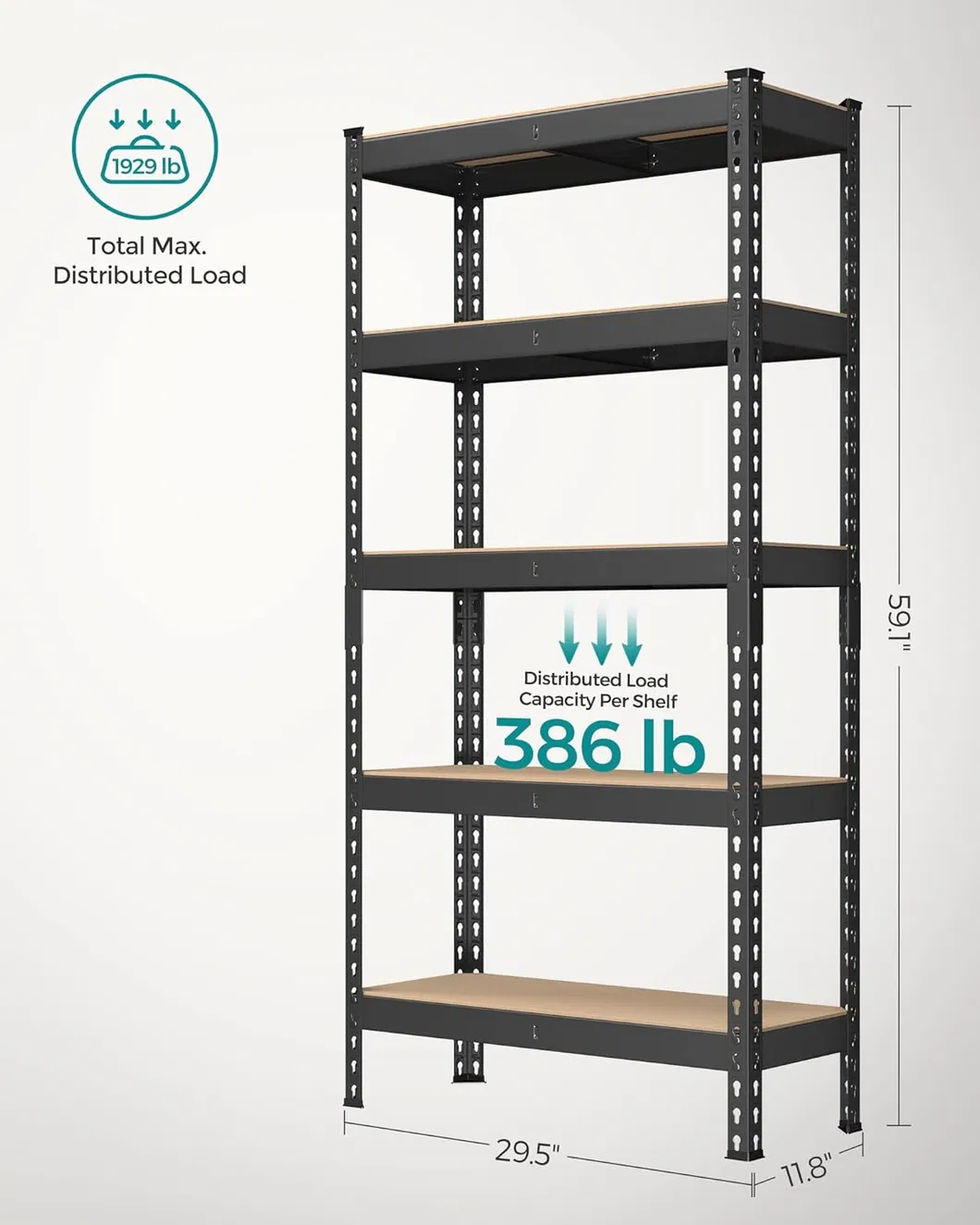 5 Tier Rivet Shelving Unit Show 1