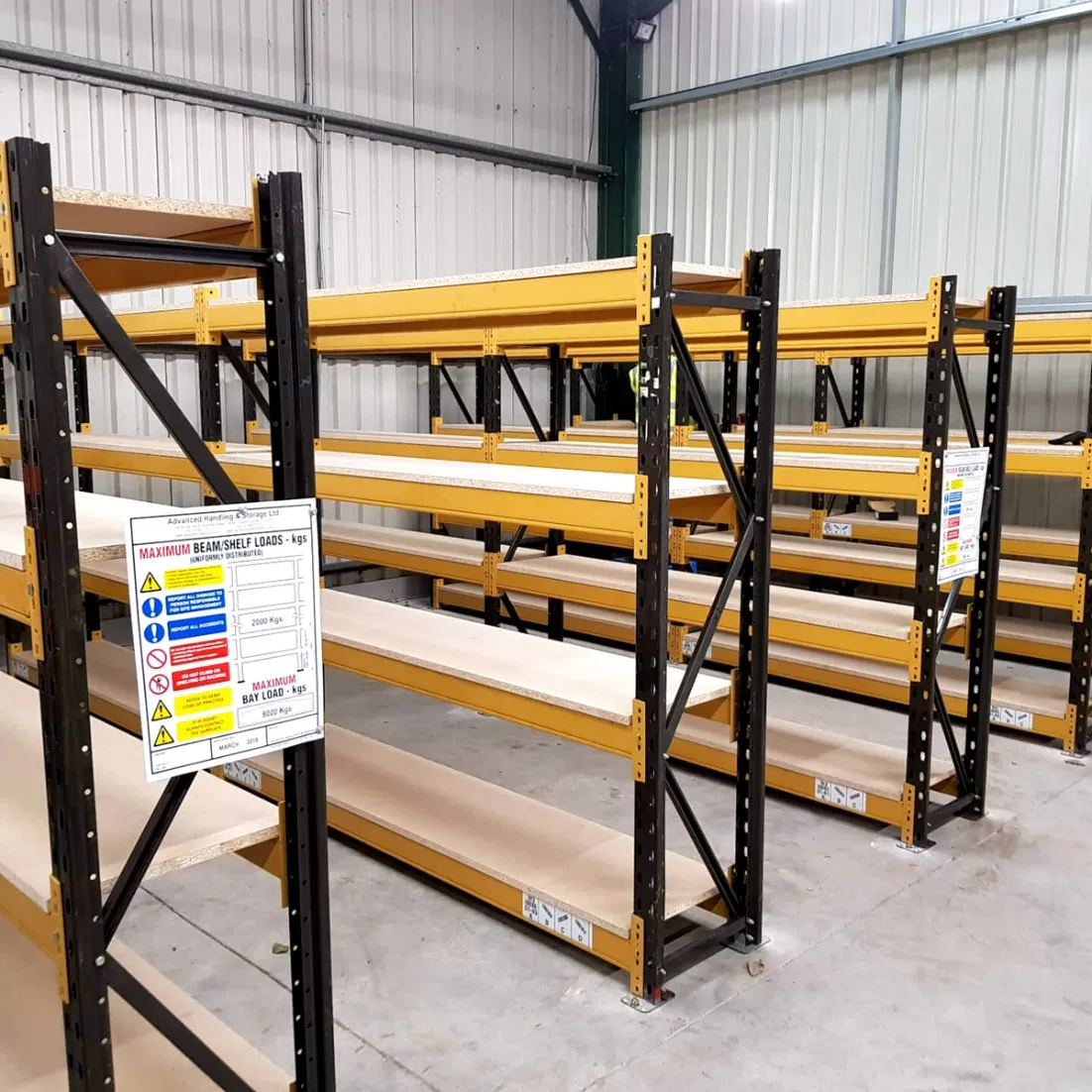 Warehouse Storage Heavy Duty Longspan Shelves with Laminate Panels