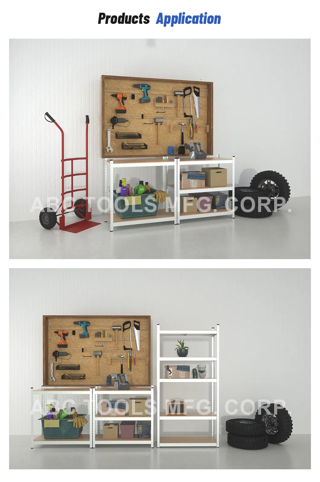 Assembled No Rivet Tier Shelving Metal 5 Layer Boltless Steel Shelf Application