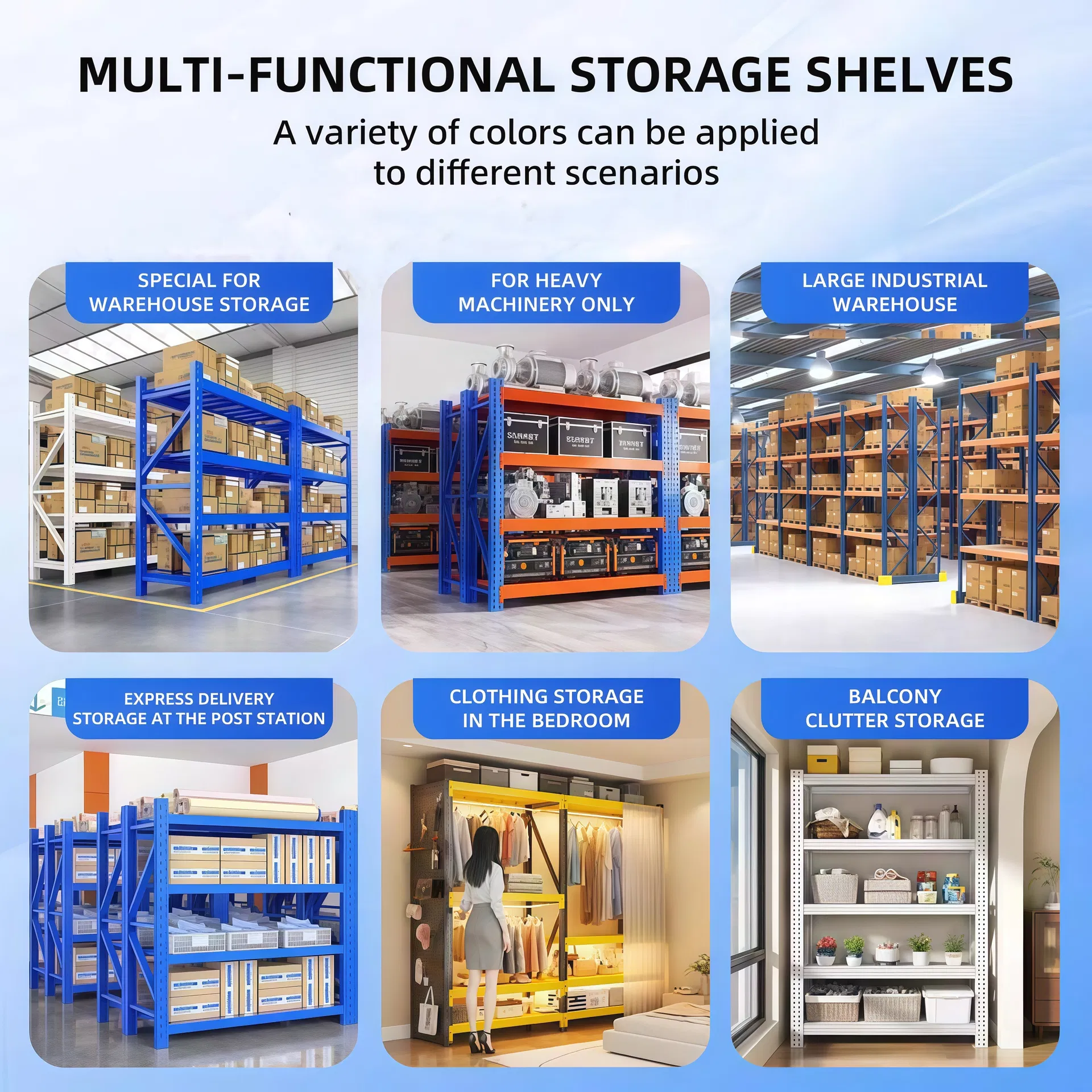 Steel Storage Racks Longspan Shelving for Garage and Warehouse Corrosion Protection Metal Shelving Heavy Duty Shelf