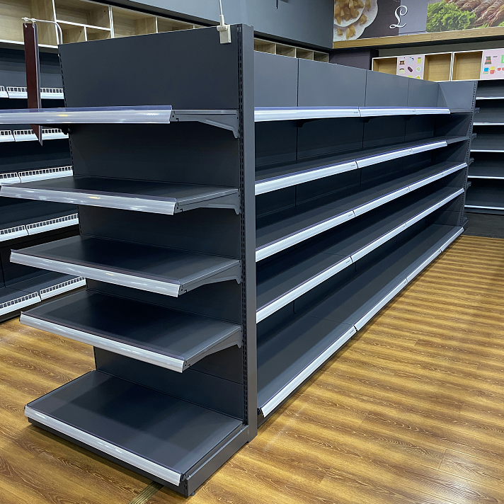 New Design Supermarket Shelf with Great Price Luoyang Double Side Gondola Steel From China Hypermarket Shelving System