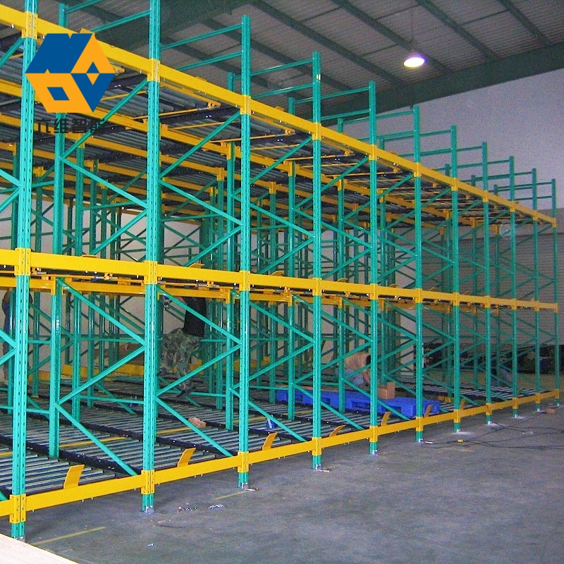 Hot Sale FIFO Gravity Flow Roller Shelf Rack System Industrial Warehouse Storage Industrial Flow Gravity Pallet Racking