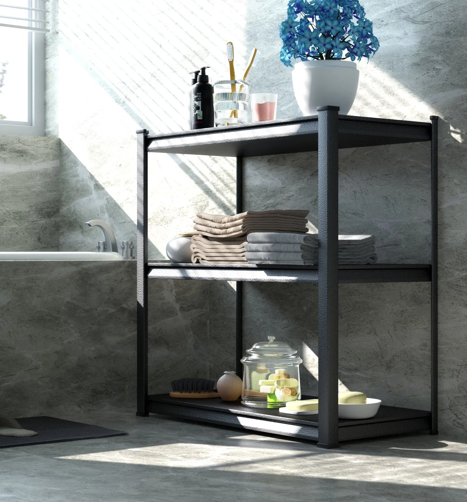 Factory Direct Price Office Slotted Angle Shelving Boltless Rivet Shelf Metal Steel Storage Rack