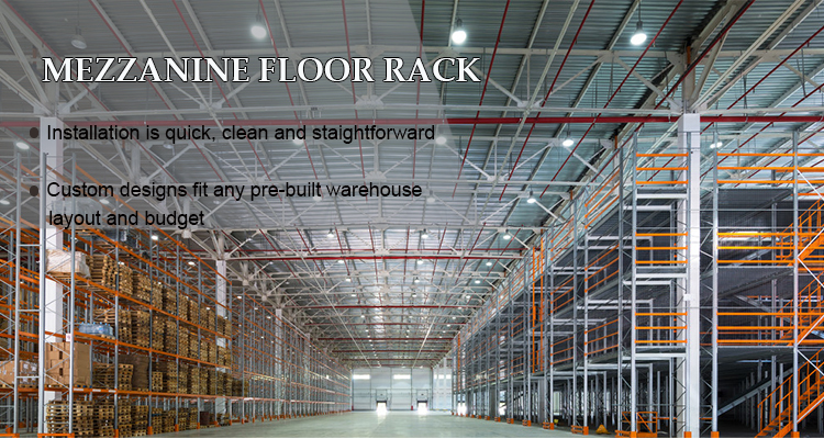 Mezzanine floor rack system showcase