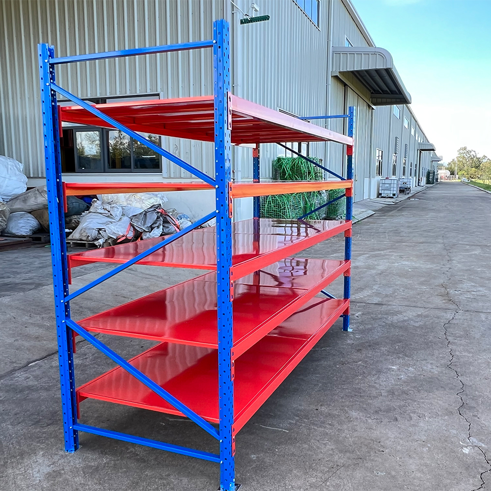 Customized 4 Tier Metal Longspan Shelving Unit Storage Racking Steel Rack Shelves