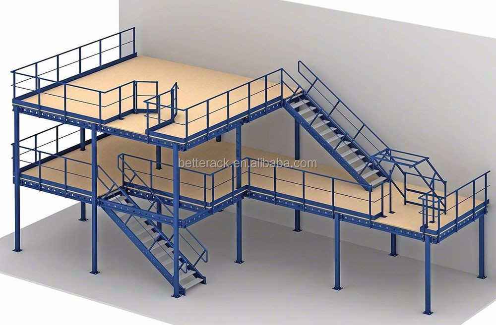 Steel Structure Mezzanine Floor Platform Rack System Multi-level Steel Platform Metal Storage Rack