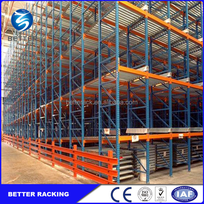 High Quality Warehouse Storage Pallet Flow Rack, Heavy Duty Gravity Flow Rack