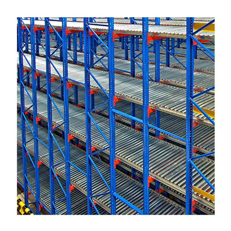 Assemble Material Handling Logistics Storage Rack Shelves with Gravity Slide Large Flow Metallic Roller Pallet Racking System