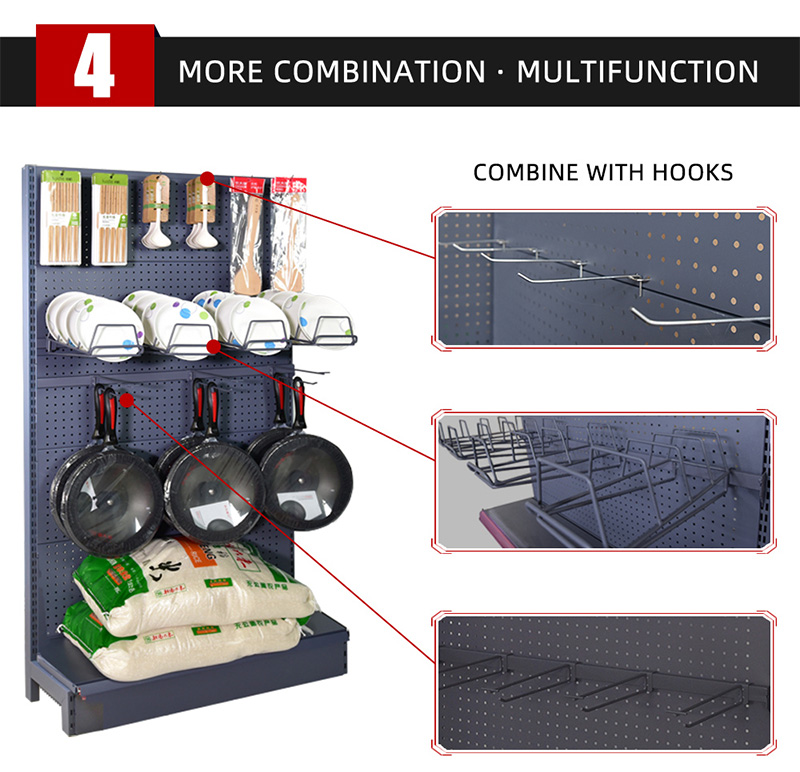 Heavy Duty Double-Sided Cold-rolled Steel Supermarket Gondola Shelving with High Load Capacity Tailored Shelves for Supermarkets