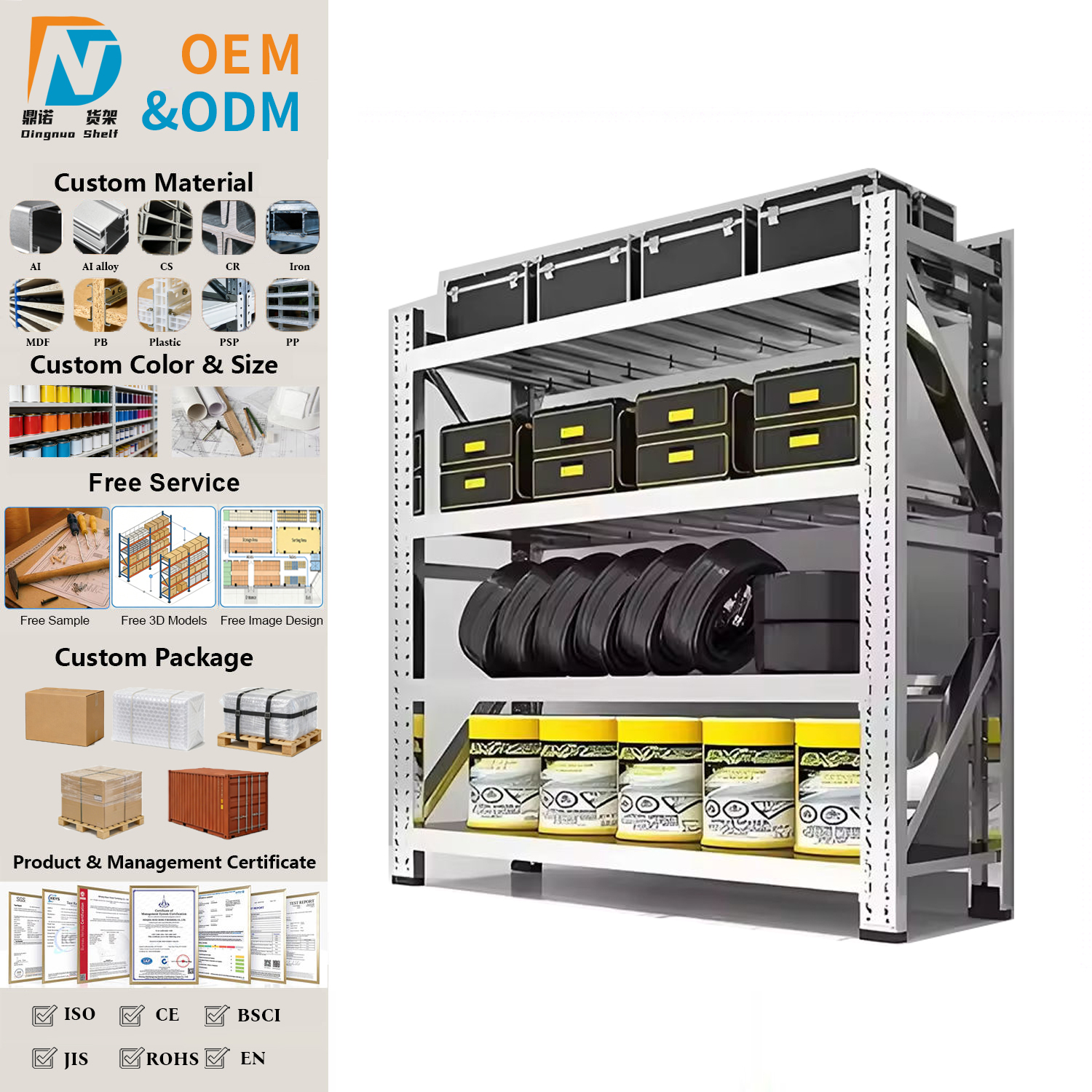 Light Duty Boltless Steel Shelving 5-Tier Adjustable Powder Coated Corrosion Protection Garage Storage Racks Warehouse Shelves